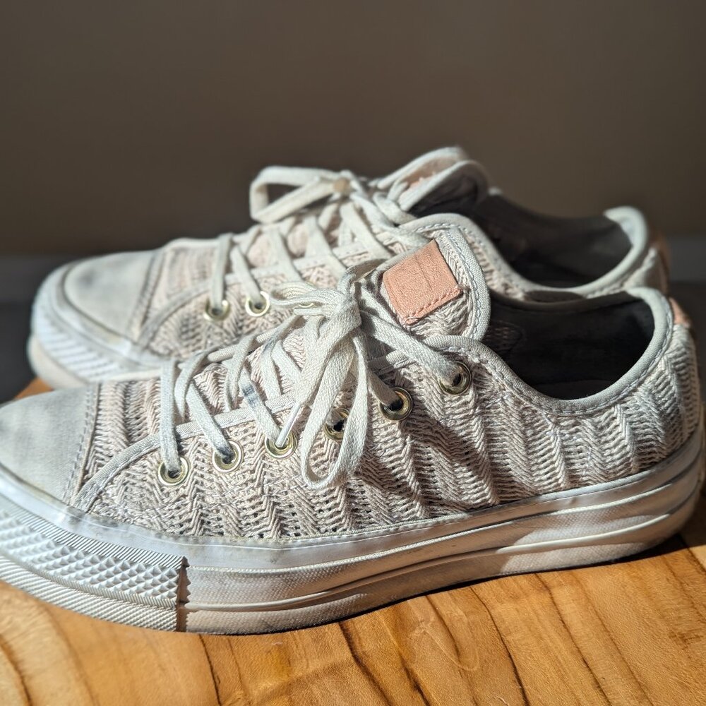 Converse Chuck Taylor All Star Platform Low Driftwood Tan Cream Mesh size 8.5